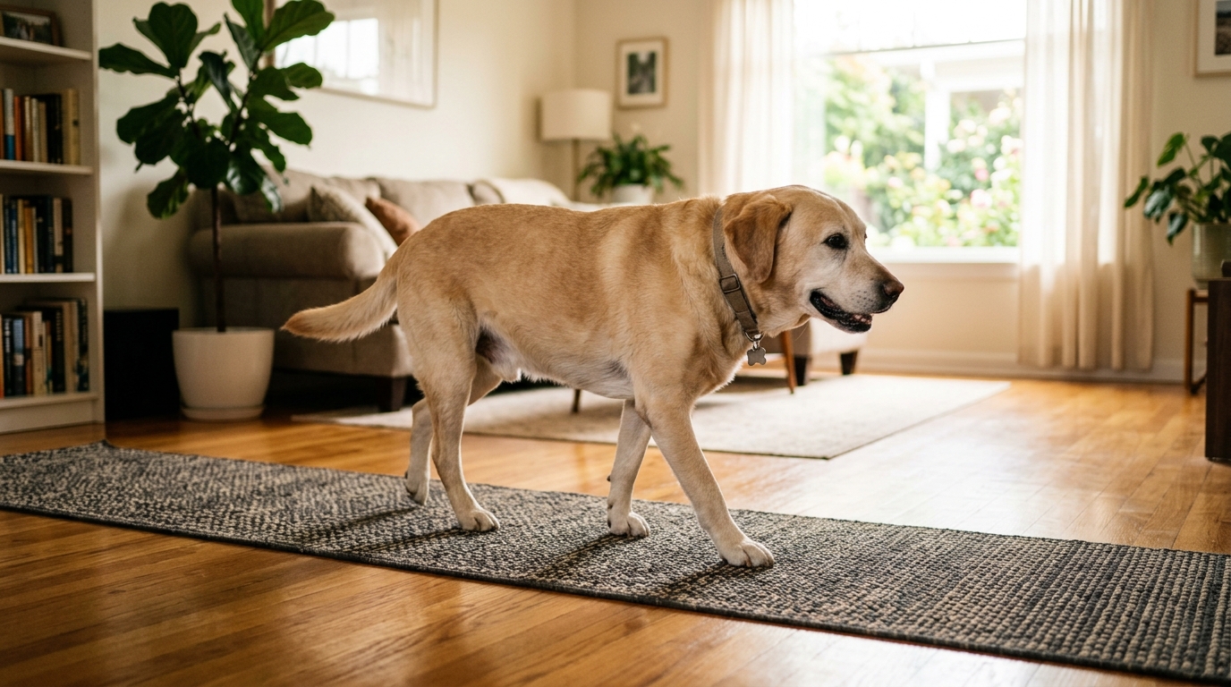 how to help senior dog with slippery floors